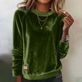 thumbnail image 2 of Byworldtasic Velour Sweatshirts for Women Crewneck Long Sleeve Casual Pullover Soft Warm Shirts Velvet Tops, 2 of 6