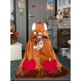 thumbnail image 5 of Halloween Wearable Blanket Cute Flannel Hoodie Shawl | Cartoon Animal Cozy Sofa Nap Wrap for Women 150x130cm Soft Oversized Loungewear Blanket with Hood Snap Button Closure(lxf), 5 of 6