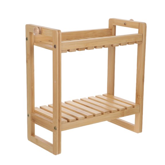 ETEREAUTY 2-Tier Compact Wooden Bathroom Shelf Organizer for Over Toilet Storage and Space Saving Solution