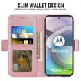 thumbnail image 4 of Compatible with Moto One 5G Ace/Motorola G G5 2020 Wallet Phone Case and Tempered Glass Screen Protector Flip Credit Card Holder Stand Cell Cover for MotoOne 1 One5G UW Ace 6.7 XT2113-3 Women Pink, 4 of 8