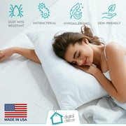 Digital Decor Set of 2 100% Cotton Hotel Pillows (Queen, Silver/Soft)