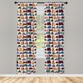 thumbnail image 4 of Ambesonne Cars Window Curtains, Cartoon Vehicle Design, Each 28" W x 84" L, Pale Mauve Multicolor, 4 of 4