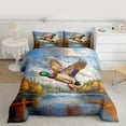 thumbnail image 2 of jejeloiu Farmhouse Mallard Duck Queen Comforter Set,Country Farmhouse Lodge Bedding Comforter Set For Teens Reversible 3-Piece, 2 of 8