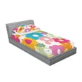 thumbnail image 3 of Ambesonne Floral Fitted Sheet & Pillow Sham Set, Sixties Inspiration, Full, Multicolor, 3 of 3