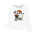 thumbnail image 5 of Odeerbi Kids Girls Fall Winter Basic Layering T-Shirt Halloween Basic Tees 3-14 Years Kids Long Sleeve Shirt Halloween Pullover Base Layer Shirts Kids Clothes White, 5 of 5