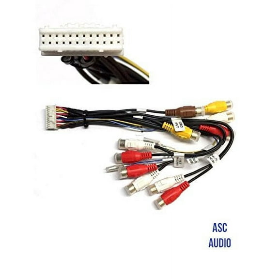 ASC Car Stereo RCA Audio Video Wire Harness Plug for select Pioneer / Premier 24 Pin Aftermarket DVD Nav Radio CDP1091, CDP1143 AVIC-D3 AVIC-F900BT AVIC-F90BT AVIC-F9115BT   more
