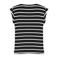 thumbnail image 6 of Povozer Women's Cap Sleeve Striped Tops 2025 Batwing Sleeve Summer Crewneck Tee Knit Casual Loose Shirts(Black,M), 6 of 6