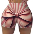 thumbnail image 2 of Balery Retro Bow Printed Workout Shorts for Women Seamless Scrunch Short Gym Yoga Running Sport Active Exercise Fitness Shorts-Medium, 2 of 8