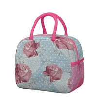 Womens Pioneer Flower Floral Print Pattern Lunch Box for Work,Insulated Lunch Bag for Women,Loncheras Para Mujer,Leakproof Adult Lunch Bag for Work,Beach,Travel,Picnic,Camping