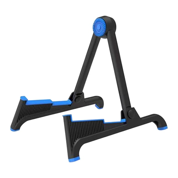 Soporte de guitarra profesional, ligero, plegable, universal, para suelo. Negro Azul