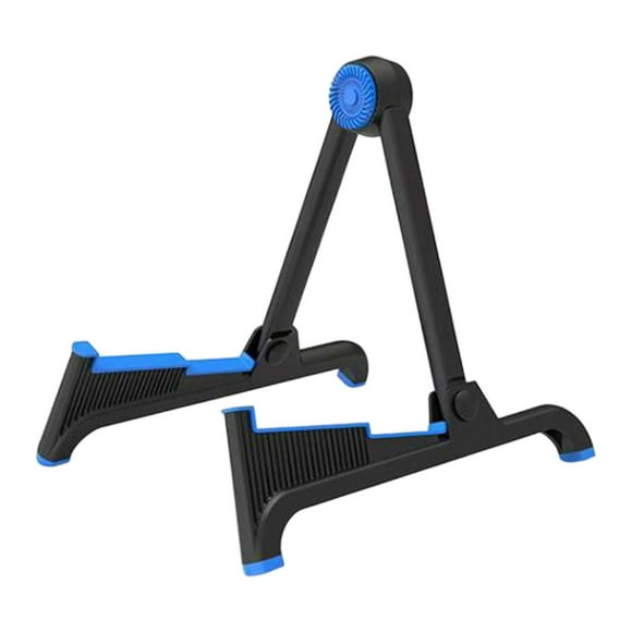 Milaget Support de Guitare au Sol Léger Pliant Support d'Instrument Support de Musique pour Guitare Électrique Accessoire Basse Noir Bleu