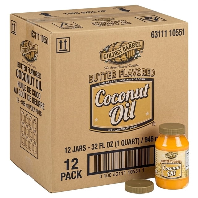 Golden Barrel 32 oz. Butter Flavored Coconut Oil - 12/Case