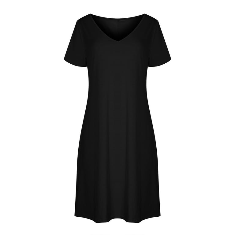 Black fit and flare short sleeves summer dress 4848 Black fit and flare short sleeves summer dress 4848
