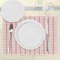 thumbnail image 3 of Ambesonne Modern Place Mats Set of 4, Chevron Lines Borders, Standard Size, Dark Coral and White, 3 of 6
