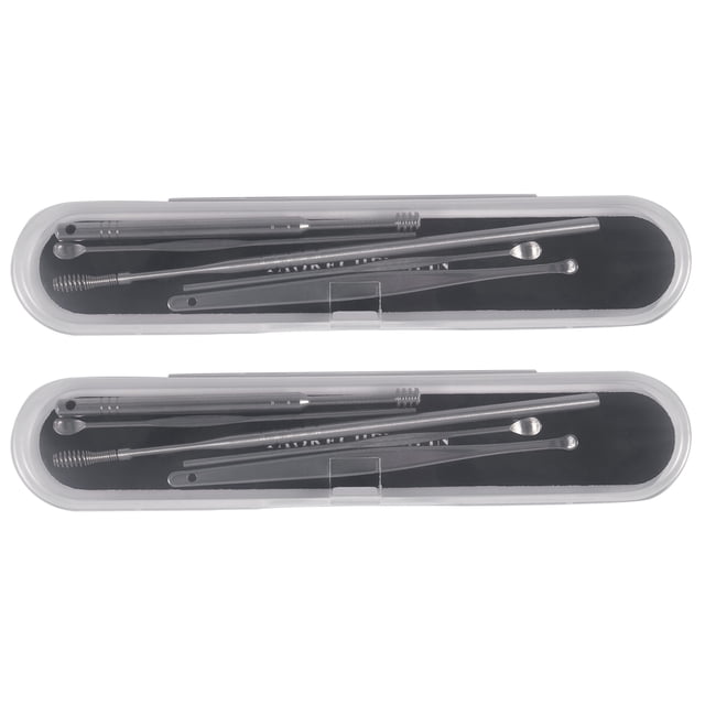 10 Pcs Unisex Stainless Steel Spiral Ear Pick Spoon Cleaner Ear Care Beauty Tools Multifunction with Box