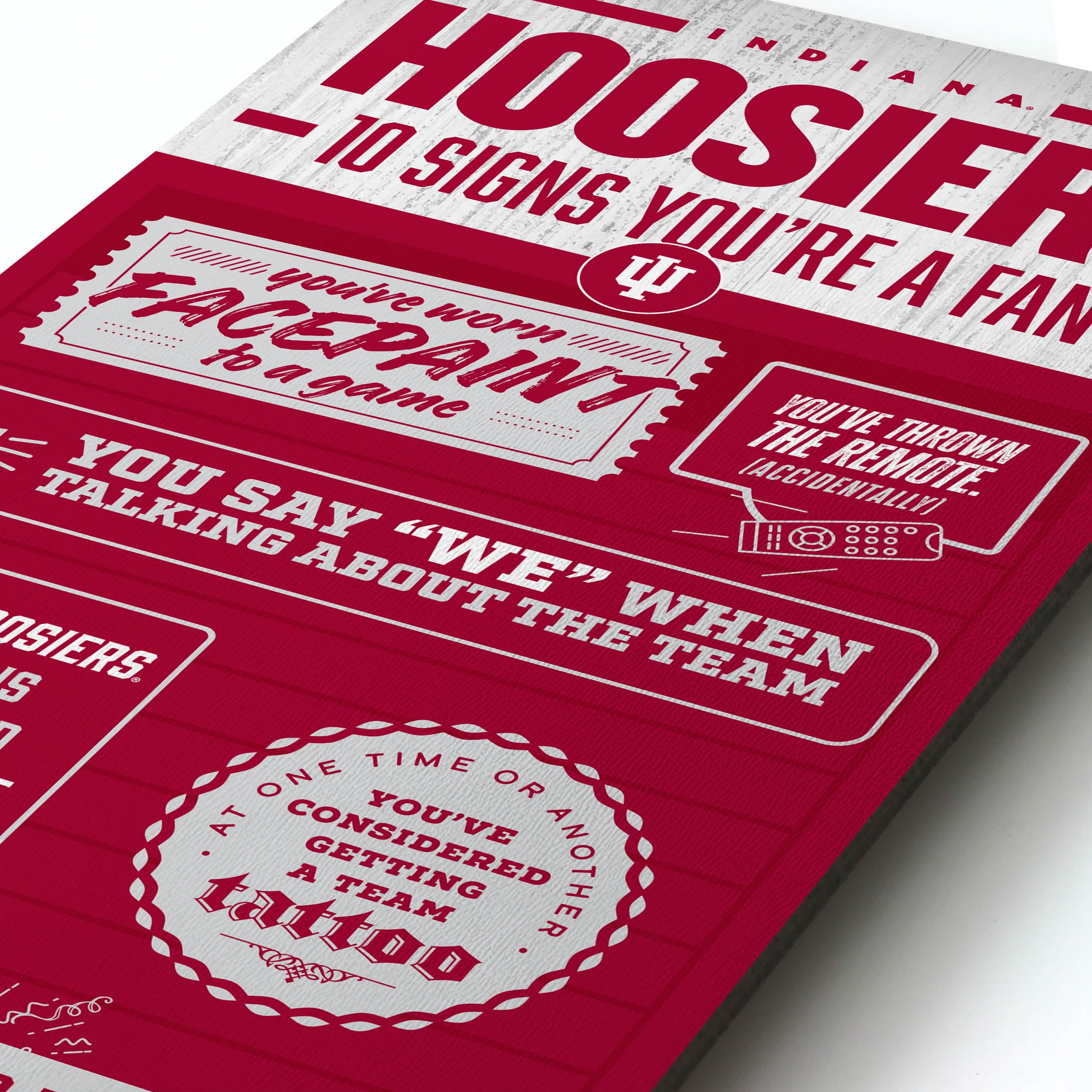 YouTheFan NCAA Indiana Hoosiers 3D Top 10 Wall Art