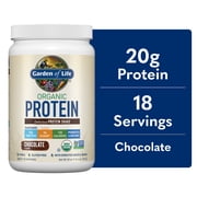 Garden of Life Organic Plant-Based Protein Powder, Chocolate, 20g Protein Shake Drink, Vegan, Probiotics, Digestive Enzymes, 20oz