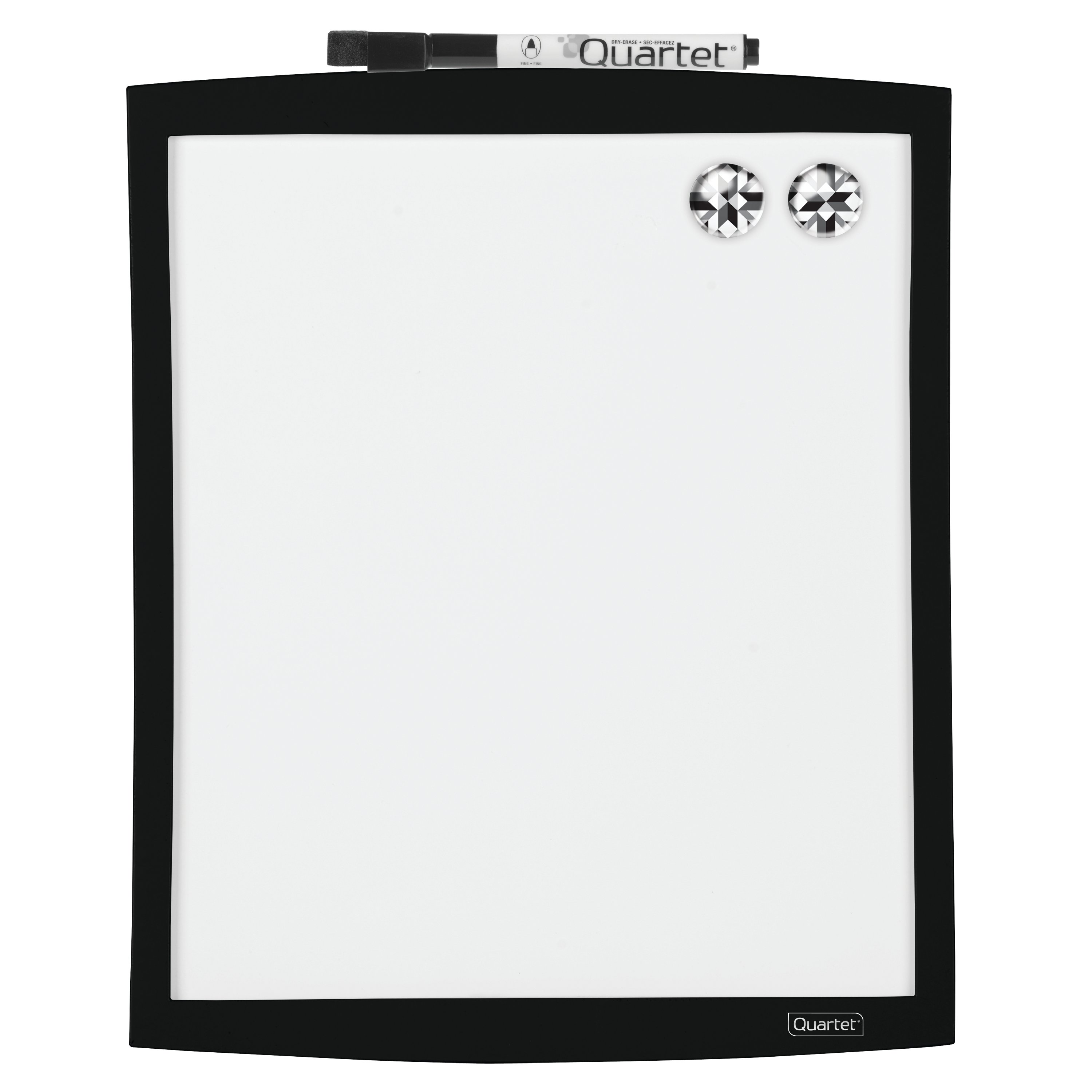 Quartet DryErase Board, Curved Frame, 9" x 11", Black (43085BK