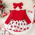 thumbnail image 6 of WUANDIXFA Girl Long Sleeve Jumpsuit Baby Girl Fall Outfits Long Sleeve Romper Bodysuit Bow Clothes Red,3-6 Months, 6 of 7