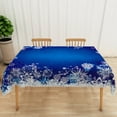 thumbnail image 6 of Nanqianyi Christmas Tablecloth Rectangle 60 x 102 Inch, White Snowflake Blue Xmas Table Cloth for Winter Holidays, Dinner, Parties Decoration, 6 of 11