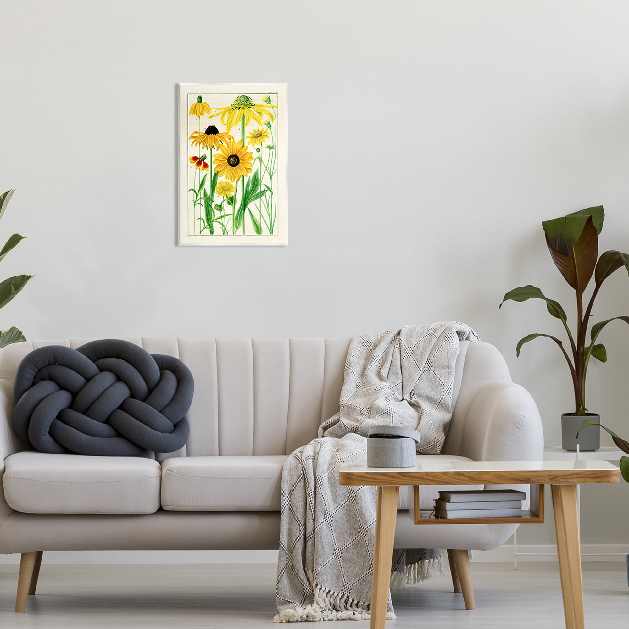 Stupell Industries Vintage Yellow Daisies Botanical & Floral Painting Unframed Art Print Wall Art, 13 x 19