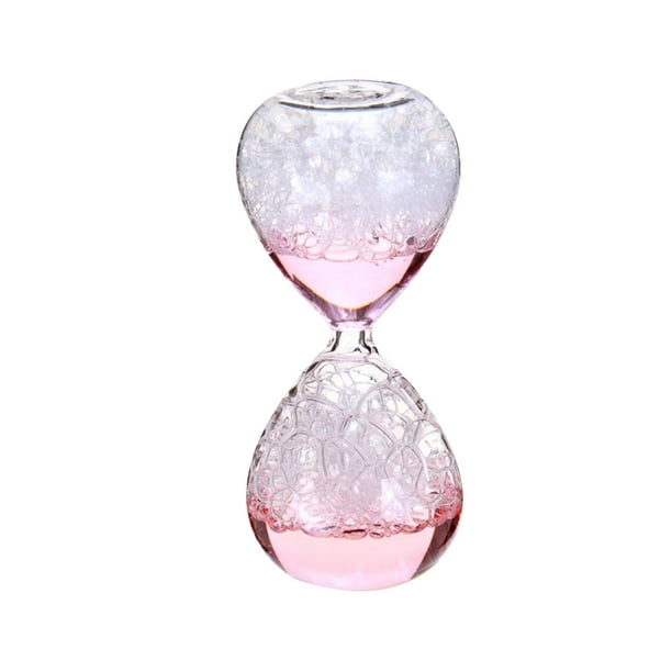 Reloj de arena con burbujas que canta, hecho a mano, regalo de cumpleaños para niños enamorados rosa