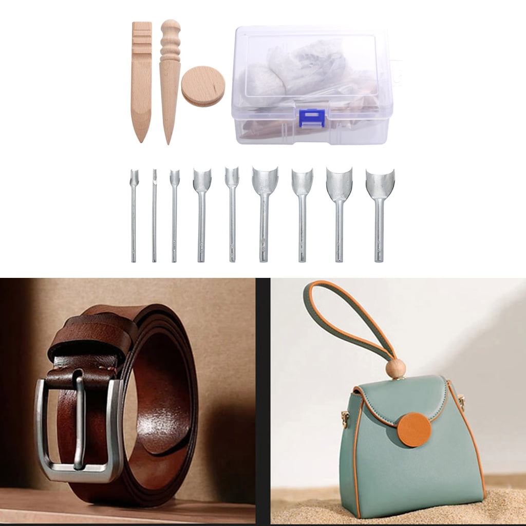 12Pcs1eatherHalf-Round Cutter Punching Tool Wood1eatherCraft Edging Burnisher Set for1eatherStrap Belt Wallet Bag