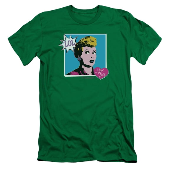 I Love Lucy I Love Worhol Lol S/S Adult 30/1 T-Shirt Kelly Green