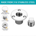 thumbnail image 3 of Drain Plug Kit,universal Marine Stainless Steel Drain Plug Fits 1inch Hole,with Screws, Transoms Ha, 3 of 5