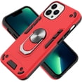 thumbnail image 3 of Case for iPhone 13 Pro with Built-in 360° Rotating Ring Kickstand Cover, Military-Grade Drop Protection Phone Case, Back Case for iPhone 13 Pro (6.1 inch), Red, 3 of 9