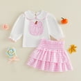 thumbnail image 2 of Leey-World Toddler Halloween Outfit Long Sleeve Pumpkin Sweatshirt Tulle Skirt Girls Fall Clothes(Pink,4-5 Months), 2 of 5