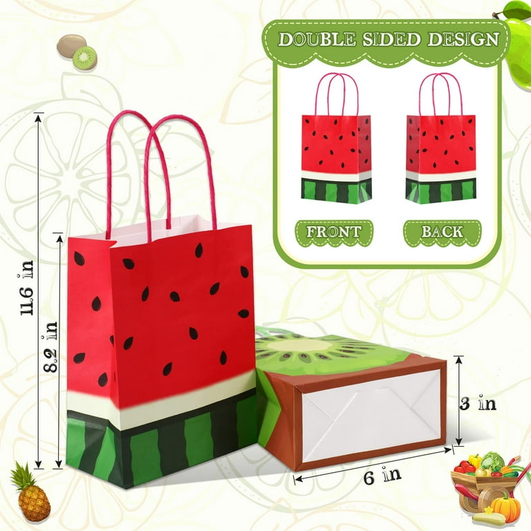 24 Pieces Summer Fruit Party Favor Bags, Paper Tutti Frutti Gift