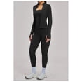 thumbnail image 4 of PISONIC 3 Piece Workout Sets for Women, Zipper Long Sleeve Jacket, Tank Top and High Waist Leggings Yoga Gym Sets, 4 of 7