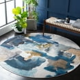 thumbnail image 2 of SAFAVIEH Aria Conchur Abstract Area Rug, Ivory/Navy, 6'5" x 6'5" Round, 2 of 8