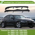 thumbnail image 2 of Unique Bargains No.51130030406 Cubierta de cejas de faros delanteros del lado izquierdo y derecho exterior para BMW E46 98-05, adhesivo de plástico negro, 2 of 6
