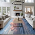 thumbnail image 3 of 6'x9' Area Rugs, Beach Coastal Indoor Outdoor Area Rug for Living Room Bedroom, Summer Nautical Seaside Sky Blue Pink Washable Bathroom Rugs Kitchen Floor Carpet Mats Home Decor Aesthetic, 3 of 8