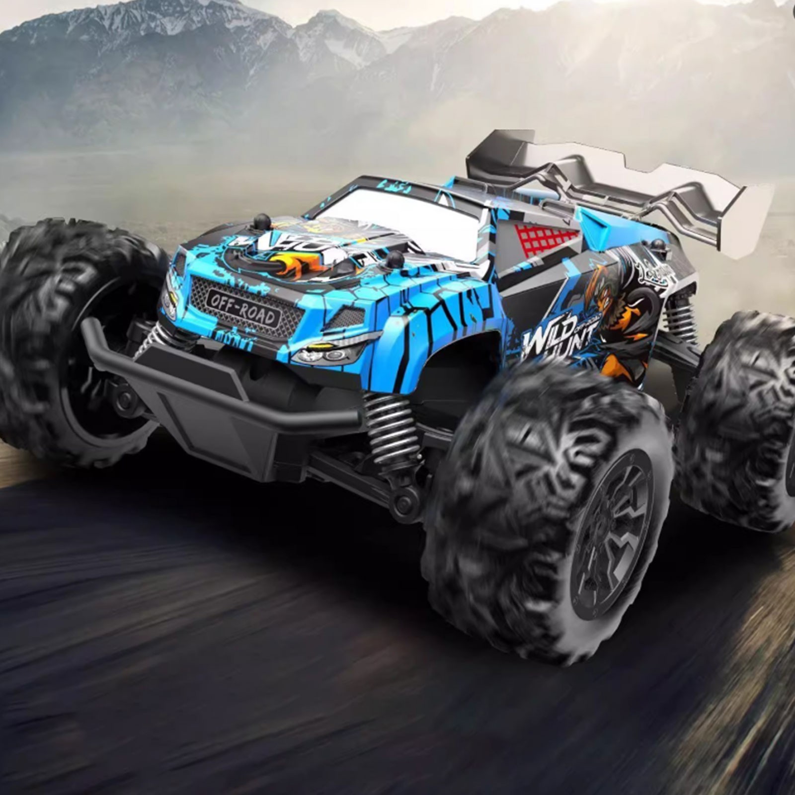 LGHDIWN 1:18 Scale All Terrain RC Cars, 40 KPH High Speed 4WD Electric Vehicle with 2.4 GHz Remote Control, 4X4 Waterproof Off-Road Truck with Two Rechargeable Batteries