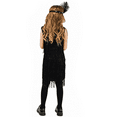 thumbnail image 3 of IBTOM CASTLE Kids Girls 1920s Flapper Dress Vintage Sequins Fringe Gatsby Halloween Party Dress up with Feather Headband 4-6 Years Black, 3 of 5