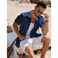 thumbnail image 4 of COOFANDY Short Sleeve Shirts for Men Linen Button Down Shirts Regular Fit Beach Wedding Shirts, 4 of 6