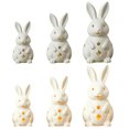 Easter Service Design Resin Bunnies Sculpture Stand with Hollow Out Design for Easter ...