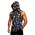 thumbnail image 3 of Digital Camo Sleeveless Hoodie For Men, Muscle Fit Pullover Tank with Kangaroo Pocket - Quick-Dry Workout Vest for Gym & Bodybuilding Blue L, 3 of 8