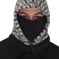 thumbnail image 2 of Thick Knit One Hole Facemask Balaclava Snowboarding Biker Mask (Black/White), 2 of 2