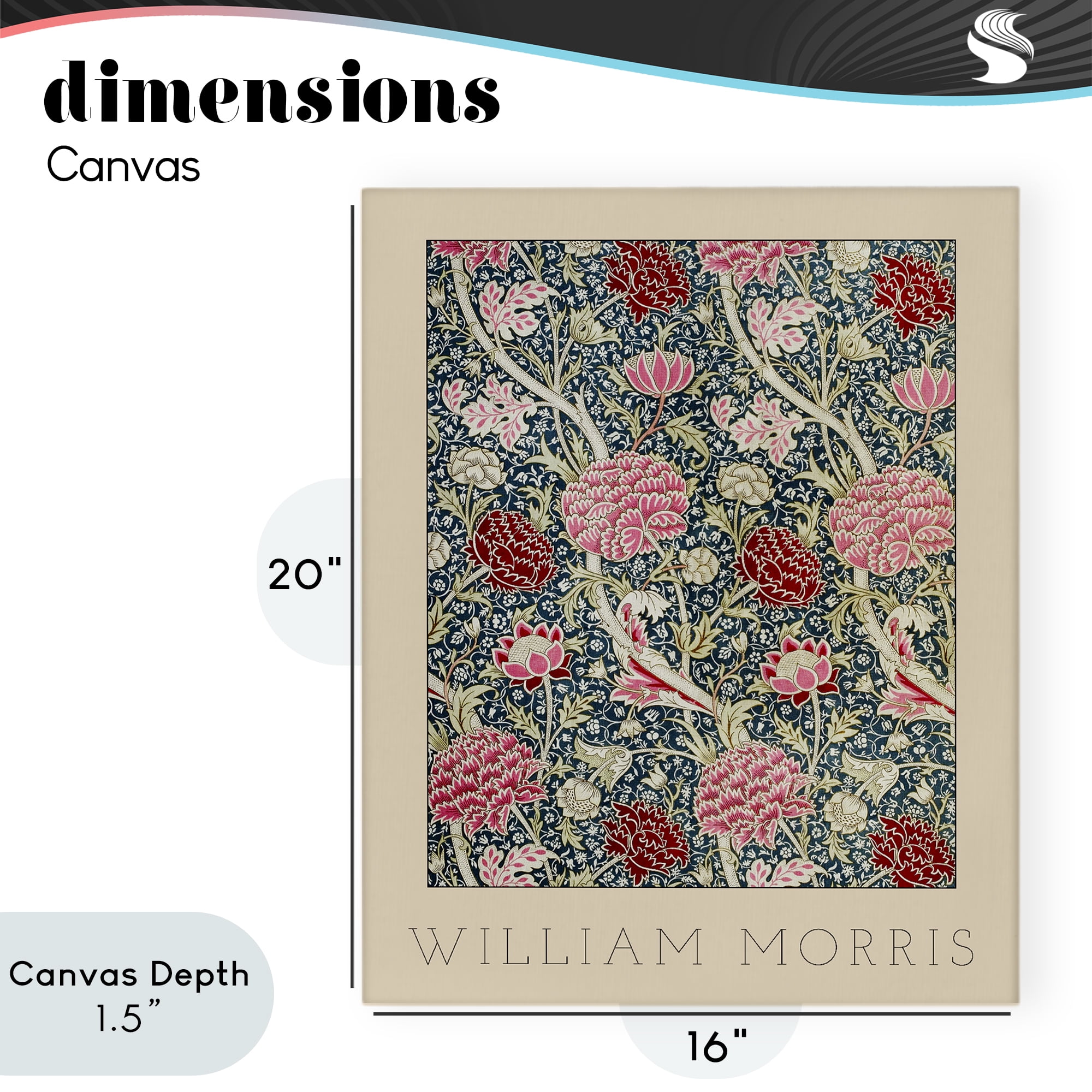 Stupell Industries Ornate Intertwined Flower Classic Canvas Wall Art, design by Lil' Rue