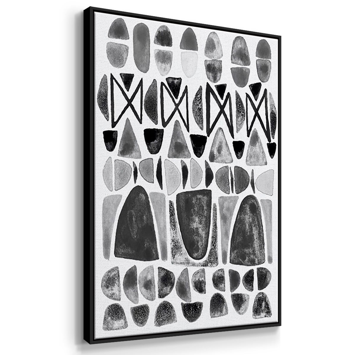Grey Arches I - Framed Premium Gallery Wrapped Canvas L Frame 3 Piece Set - Ready to Hang