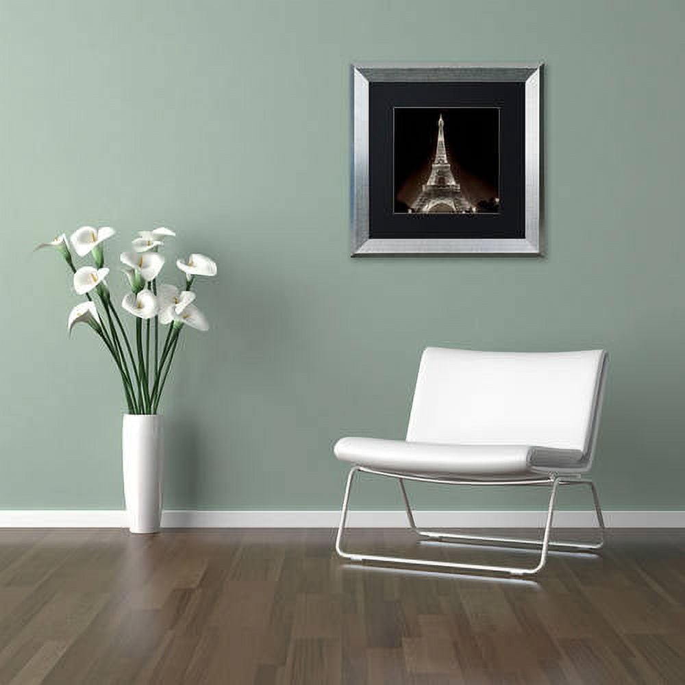 Trademark Fine Art "Tour Eiffel II" Canvas Art by Alan Blaustein, Black Matte, Silver Frame