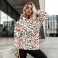 thumbnail image 4 of FOR U DESIGNS Butterfly Rose Womens Oversized Hoodies Sweatshirts Hooded Pullover Size S Hoodie Long Sleeve Down-Shoulder Collar Activewear Tops for Women Loose, 4 of 7