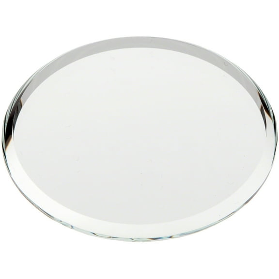 Plymor 2" Round, 3mm Thick Beveled Glass Mirror Circle, Pack of 2