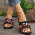 thumbnail image 2 of Bmisegm Women's Slope Heel Thick Bottom Rhinestone Large Size Slippers Sandals Womens Sandals Summer Black 7.5, 2 of 5