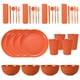 thumbnail image 1 of Nvzi Wheat Straw Dinnerware Sets, 32-Piece Plates and Bowls Sets, Cutlery, Microwave Safe Unbreakable Dinnerware for Parties, Picnic, College Dorm, Camping Orange, 1 of 4