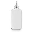 thumbnail image 3 of 925 Sterling Silver Rhodium-plate Engraveable Rectangle Polish Front, Satin Back Disc Charm Pendant, 3 of 5
